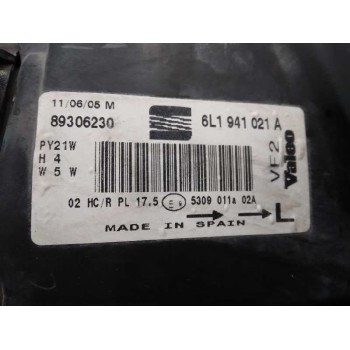 Recambio de faro izquierdo para seat ibiza (6l1) stella referencia OEM IAM 6L1941021A 89306230 