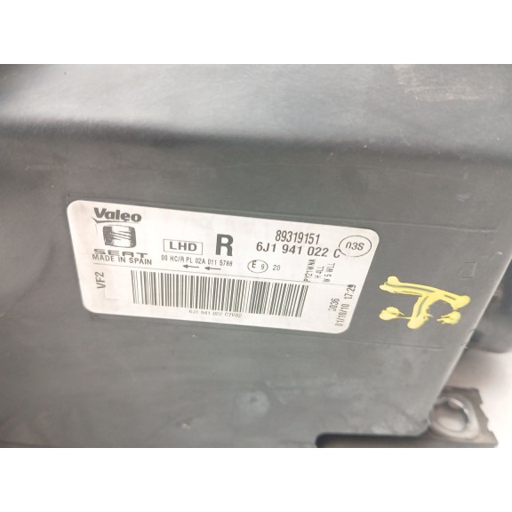 Recambio de faro derecho para seat ibiza iv (6j5, 6p1) 1.2 tdi referencia OEM IAM 6j1941022c 89319151 