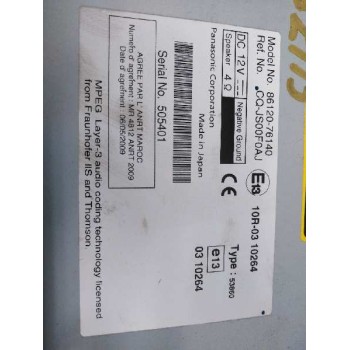 Recambio de sistema audio / radio cd para lexus ct 200h referencia OEM IAM 8612076140  