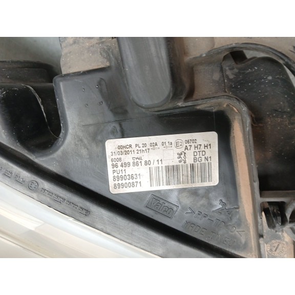 Recambio de faro derecho para peugeot 207/207+ (wa_, wc_) 1.4 hdi referencia OEM IAM 9649986180  
