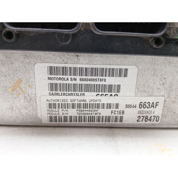 Recambio de centralita motor uce para jeep cherokee (kj) 2.4 cat referencia OEM IAM 60a0400st8f0 p56044663af 