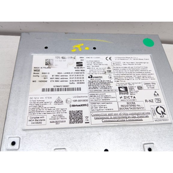 Recambio de sistema navegacion gps para seat arona (kj7, kjp) 1.0 tsi referencia OEM IAM 6F0035820  575035862D