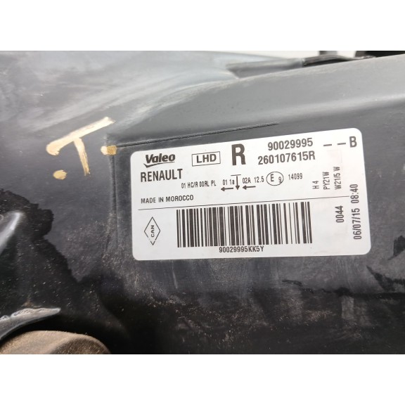 Recambio de faro derecho para dacia sandero ii tce 90 (b8m1, b8ma) referencia OEM IAM 260107615r 90029995 