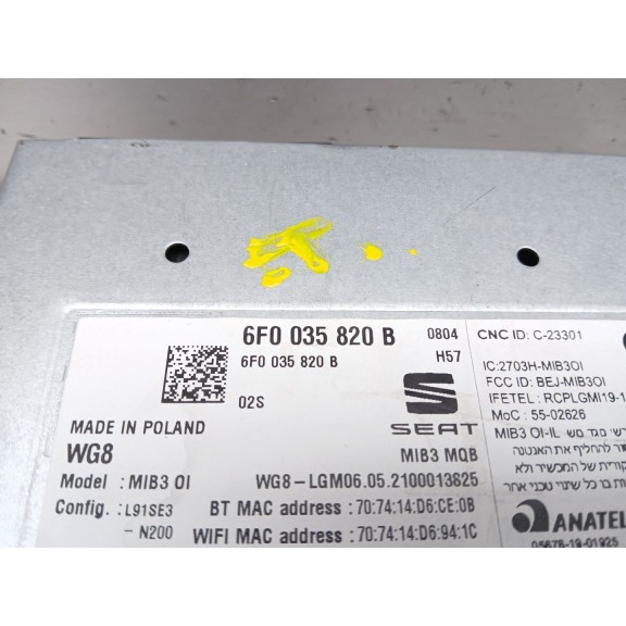 Recambio de sistema navegacion gps para seat ibiza (kj1) 1.0 tsi referencia OEM IAM 6f0035820b  