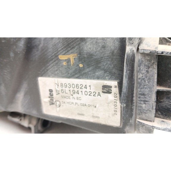 Recambio de faro derecho para seat ibiza iii (6l1) 1.2 referencia OEM IAM 6l1941022a 89306241 