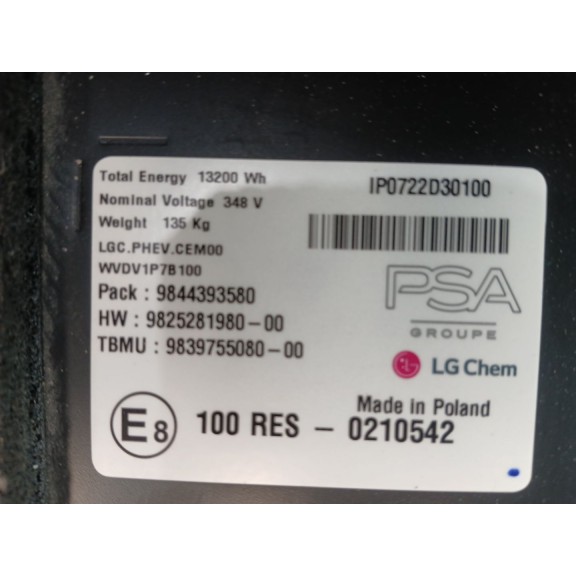 Recambio de bateria para citroën c5 aircross feel referencia OEM IAM 9844393580 9839755080 9825281980