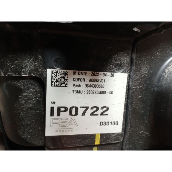 Recambio de bateria para citroën c5 aircross feel referencia OEM IAM 9844393580 9839755080 9825281980