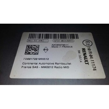 Recambio de sistema audio / radio cd para renault captur luxe referencia OEM IAM 10R0411174  