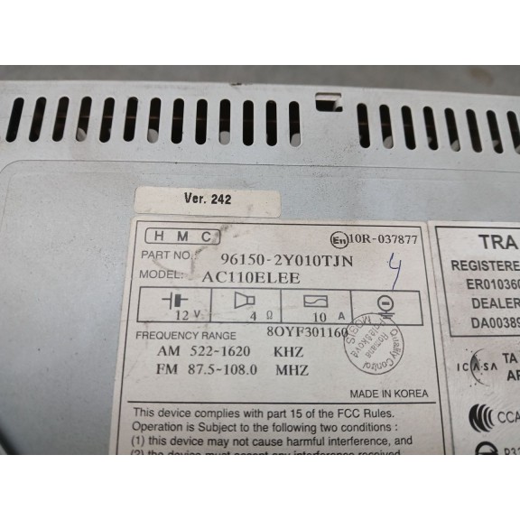 Recambio de sistema audio / radio cd para hyundai ix35 (lm, el, elh) 1.6 referencia OEM IAM 961502Y010TJN  
