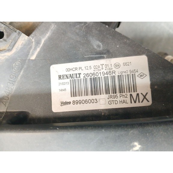 Recambio de faro izquierdo para renault grand scénic iii (jz0/1_) 1.5 dci referencia OEM IAM 260601946R 260601946r 89906003