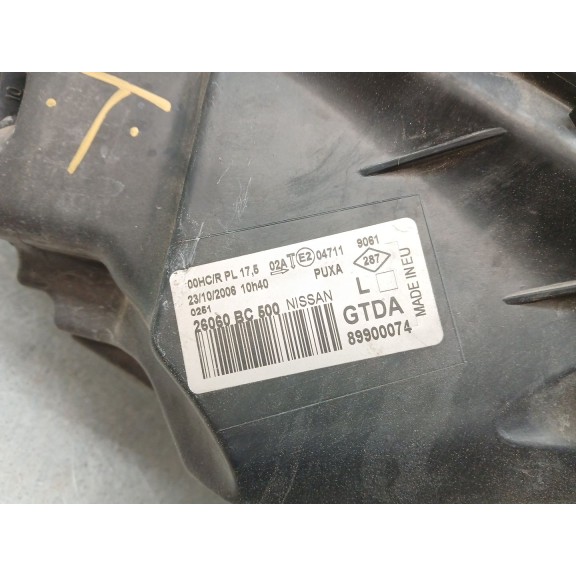 Recambio de faro izquierdo para nissan micra iii (k12) 1.2 16v referencia OEM IAM 89900074  