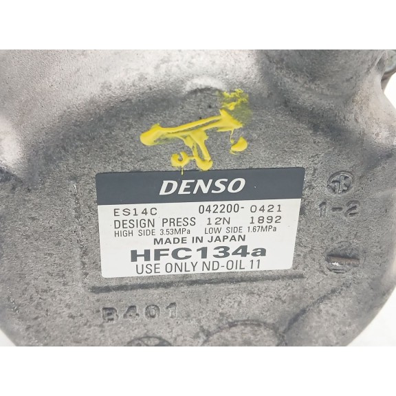 Recambio de compresor aire acondicionado para toyota auris hybrid active referencia OEM IAM 0422000421 es14c 