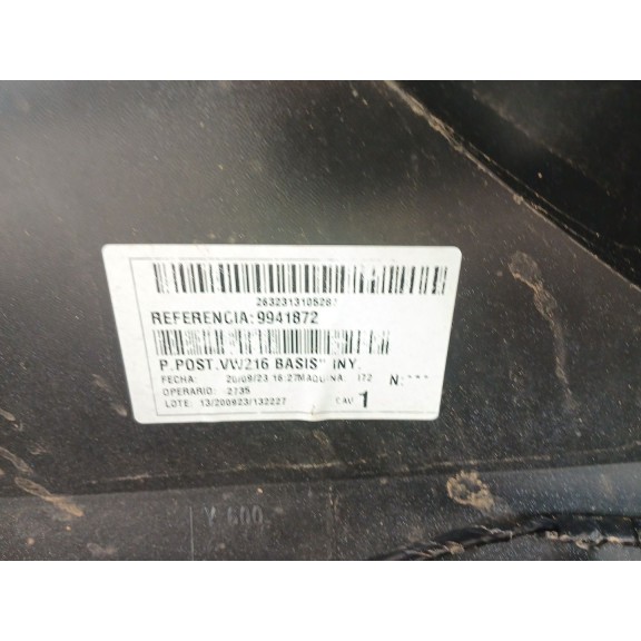 Recambio de paragolpes trasero para volkswagen t-cross (c11, d31) 1.0 tsi referencia OEM IAM 9941872  