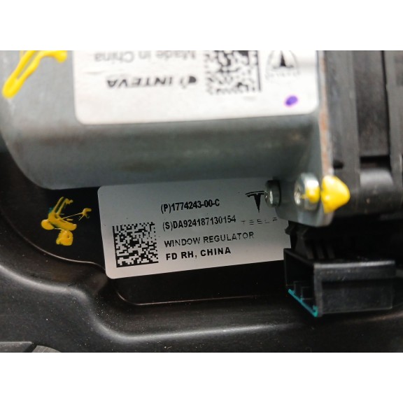 Recambio de elevalunas delantero derecho para tesla model 3 (5yj3) ev awd referencia OEM IAM 1a002172a 177424300c 