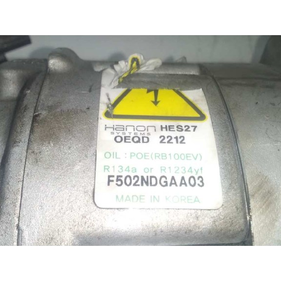 Recambio de compresor aire acondicionado para kia niro drive referencia OEM IAM F502NDGAA03 97701G2800 97701G5000