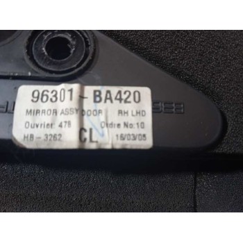 Recambio de retrovisor derecho para nissan primera berlina (p12) acenta referencia OEM IAM 96302BA420 ELÉCTRICO 5 PINES GRIS 963