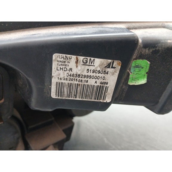 Recambio de faro derecho para opel combo furgoneta/monovolumen (x12) 1.3 cdti (b05) referencia OEM IAM 51909054  