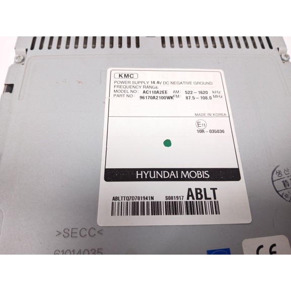 Recambio de sistema audio / radio cd para kia cee´d drive referencia OEM IAM 96170A2100WK  