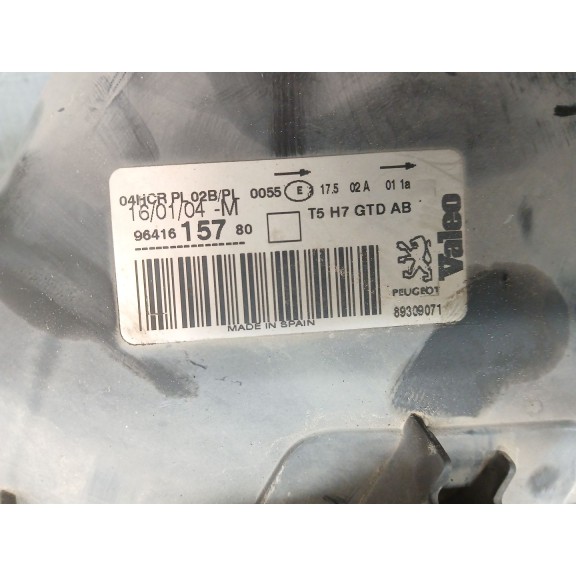 Recambio de faro izquierdo para peugeot 307 break (3e) 2.0 hdi 90 referencia OEM IAM 9641615780  