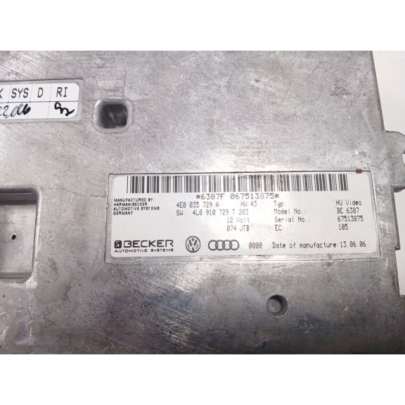 Recambio de pantalla multifuncion para audi q7 (4l) 3.0 tdi referencia OEM IAM 4F0919603B 4E0035739A 