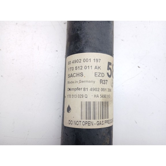 Recambio de amortiguador trasero derecho para volkswagen touran (1t3) 1.6 tdi referencia OEM IAM 1T0512011AK  