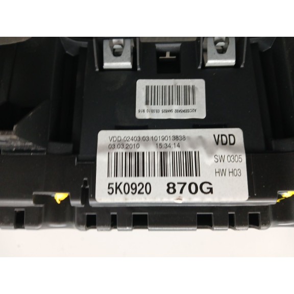 Recambio de cuadro instrumentos para volkswagen golf vi (5k1) 1.6 tdi referencia OEM IAM 5K0920870G  