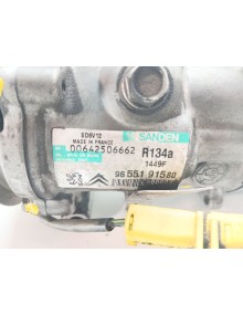Recambio de compresor aire acondicionado para peugeot 206 van 1.4 hdi referencia OEM IAM 9655191580 sdv12 1449f  2