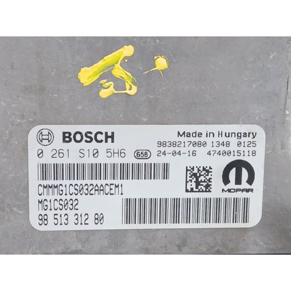 Recambio de centralita motor uce para jeep avenger (j2) referencia OEM IAM 9851331280 0261s105h6 