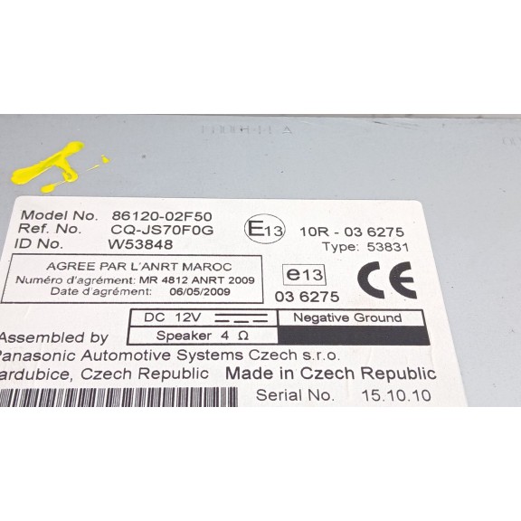 Recambio de sistema audio / radio cd para toyota auris (_e15_) 1.8 hybrid (zwe150_) referencia OEM IAM 8612002f50  