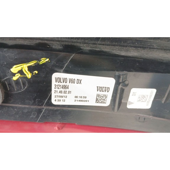 Recambio de piloto trasero derecho para volvo v60 i (155) d3 / d4 referencia OEM IAM 31214964  