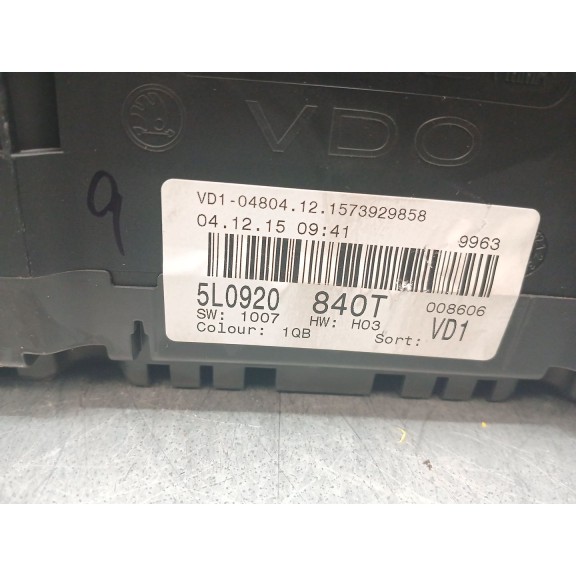 Recambio de cuadro instrumentos para skoda yeti (5l) 2.0 tdi referencia OEM IAM 5l0920840t  