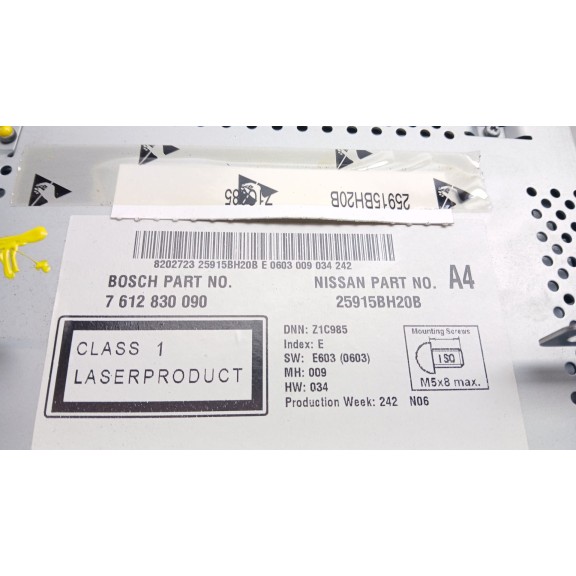 Recambio de sistema audio / radio cd para nissan juke (f15) 1.5 dci referencia OEM IAM 7612830090  