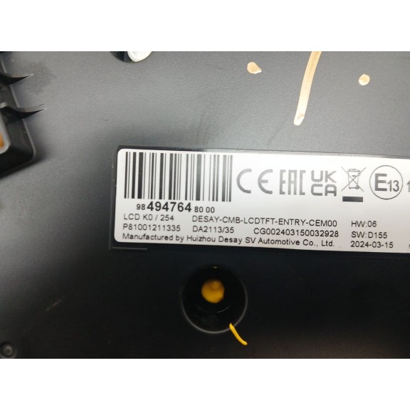 Recambio de cuadro instrumentos para toyota proace furgoneta (mdz_) 1.5 d4d (mdz1) referencia OEM IAM 9849476480  