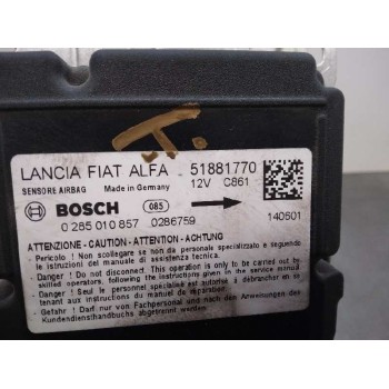 Recambio de centralita airbag para fiat doblo cargo 1.3 16v jtd cat referencia OEM IAM 51881770 0285010857 