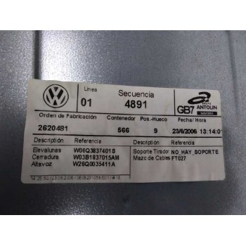 Recambio de elevalunas delantero izquierdo para volkswagen golf vi (5k1) advance referencia OEM IAM 6Q3837401S SOLO MECANISMO 06