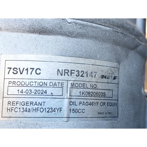 Recambio de compresor aire acondicionado para volkswagen golf v (1k1) 1.9 tdi referencia OEM IAM 1K0820803S  