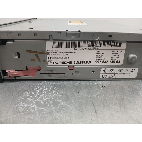Recambio de sistema dvd para porsche cayenne (9pa) 3.2 referencia OEM IAM 7l5919969  