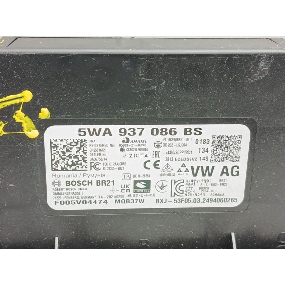 Recambio de modulo electronico para skoda octavia iv (nx3, nn3, pv3) 1.5 tsi referencia OEM IAM 5wa937086bsñ  