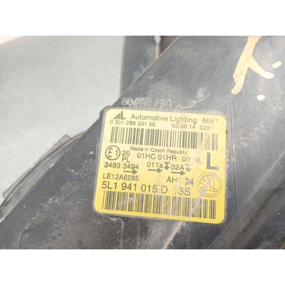 Recambio de faro izquierdo para skoda yeti (5l) 2.0 tdi referencia OEM IAM 5L1941015D  