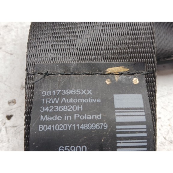 Recambio de cinturon seguridad trasero derecho para toyota proace verso referencia OEM IAM 98173965xx  