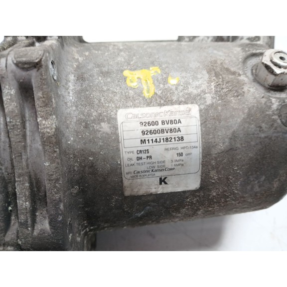 Recambio de compresor aire acondicionado para nissan juke (f15) 1.2 dig-t referencia OEM IAM 92600BV80A  