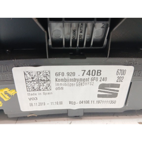 Recambio de cuadro instrumentos para seat arona (kj7, kjp) 1.0 tsi referencia OEM IAM 6f0920740b  