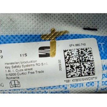 Recambio de airbag cortina delantero derecho para seat leon (5f1) style visio edition referencia OEM IAM 5F4880742  