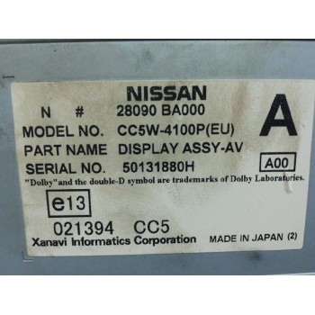Recambio de display para nissan primera berlina (p12) acenta referencia OEM IAM 28090BA000  