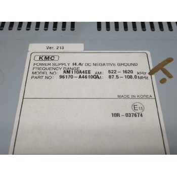 Recambio de sistema audio / radio cd para kia carens ( ) 1.6 gdi cat referencia OEM IAM 96170A4610CA  