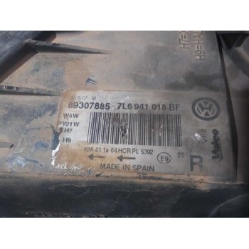 Recambio de faro derecho para volkswagen touareg (7la) tdi r5 referencia OEM IAM 7L6941018BF SOPORTE ROTO 