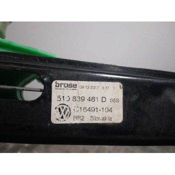 Recambio de elevalunas trasero izquierdo para volkswagen golf vii sportsvan 1.0 tsi referencia OEM IAM 510839461D SOLO MECANISMO