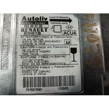 Recambio de centralita airbag para renault scenic ii 1.9 dci diesel referencia OEM IAM 8200481136 603989700 2 CONECTORES