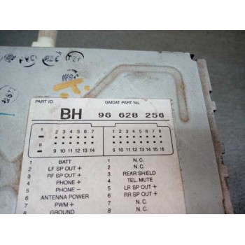 Recambio de sistema audio / radio cd para chevrolet aveo ls referencia OEM IAM 96628256  