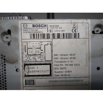 Recambio de sistema audio / radio cd para fiat fiorino adventure combi referencia OEM IAM 7643727316  